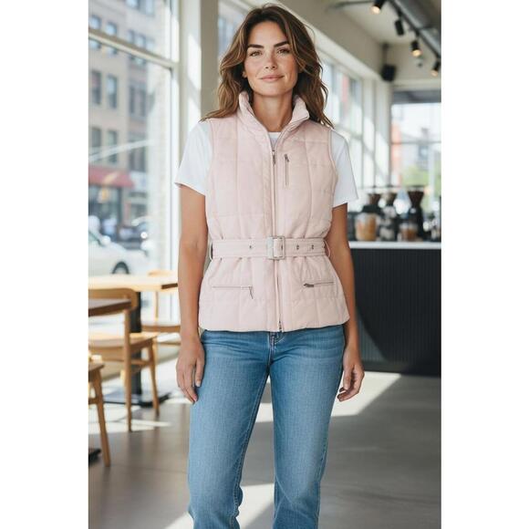 Ralph Lauren Jackets & Blazers - Ralph Lauren Women's Quilted Pink Belted Vest Large Puffer